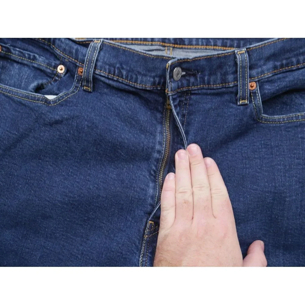 Levis 505 Jeans Mens Sz 38x32 Regular Fit‎ Straight Leg Dark Blue Denim